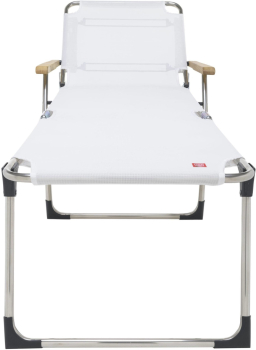 Preview: FIAM® Liegestuhl AMIGO 40+ Weiss mit Armlehnen/Eschenholz